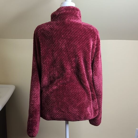 Columbia Large Maroon Sherpa Full Zip Fleece Coat - Picture 7 of 10